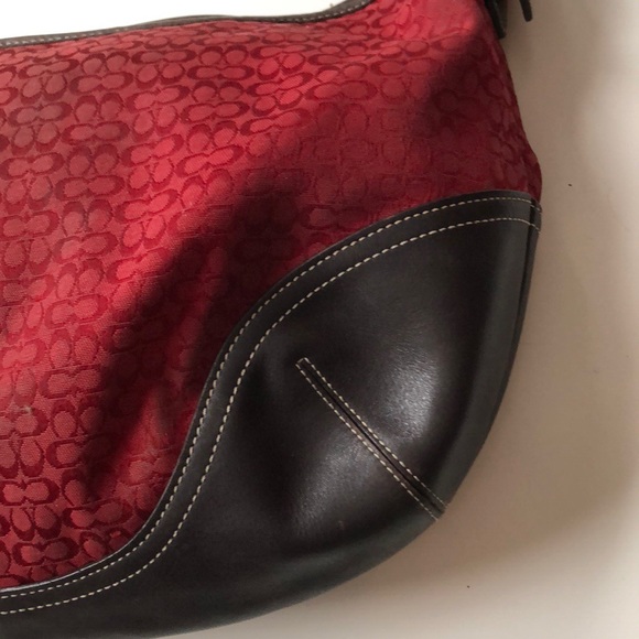 Coach Red Logo Hobo Shoulder Bag - Picture 6 of 8